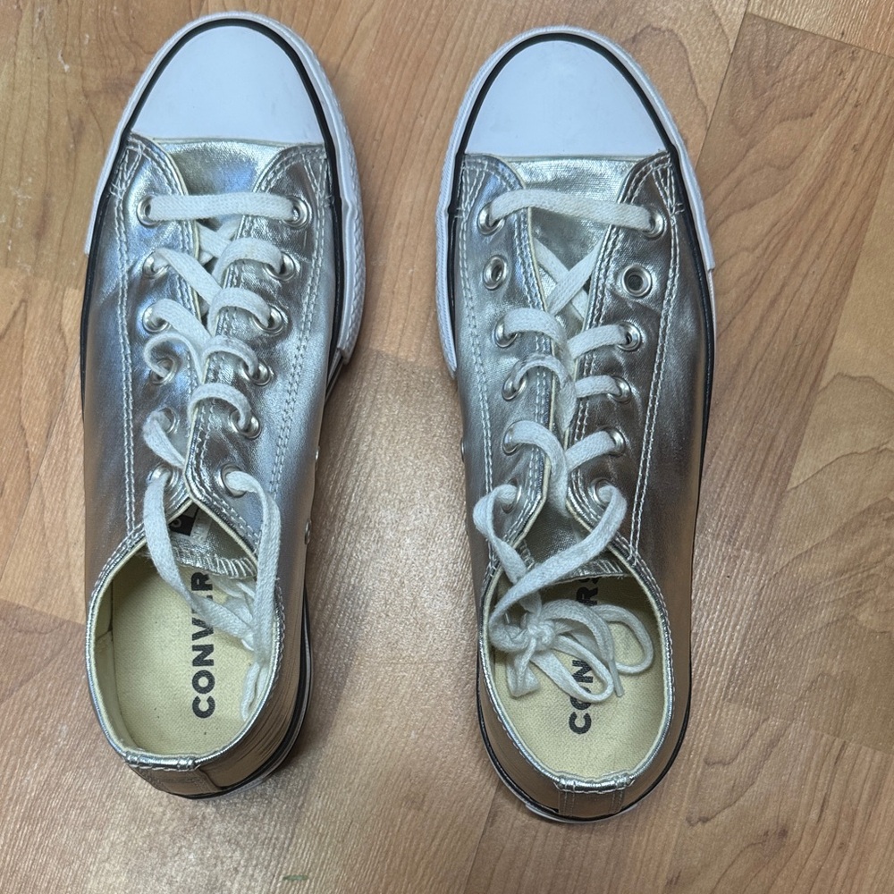 Converse Women's Metallic Silver Sneakers